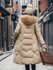 Bella | Women Winter Puffer Coat with Hood Trim