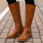 Elizabeth | Classic Buckle Knee-High Boots for Women