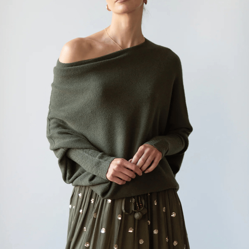 Bella | Womenâ€™s Winter Off-Shoulder Loose Sweater