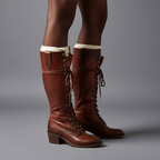 Damien | Womenâ€™s Lace-Up Knee-High Boots with Block Heel