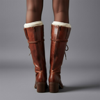 Damien | Womenâ€™s Lace-Up Knee-High Boots with Block Heel