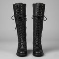 Damien | Womenâ€™s Lace-Up Knee-High Boots with Block Heel