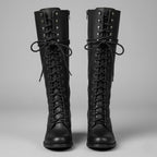 Damien | Womenâ€™s Lace-Up Knee-High Boots with Block Heel