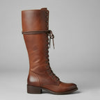 Damien | Womenâ€™s Lace-Up Knee-High Boots with Block Heel