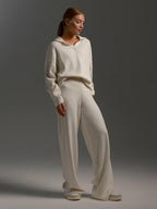 Hannah | Womenâ€™s Collared Two Piece Relaxed Fit Lounge Set