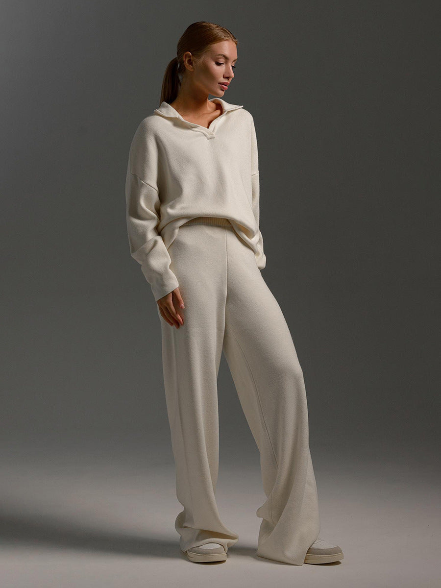 Hannah | Womenâ€™s Collared Two Piece Relaxed Fit Lounge Set