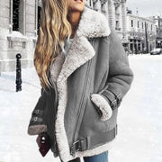 Isabelle | Women Winter Zip Up Warm Biker Jacket