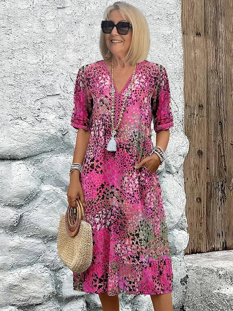 Samantha | Elegant Floral Midi Dress