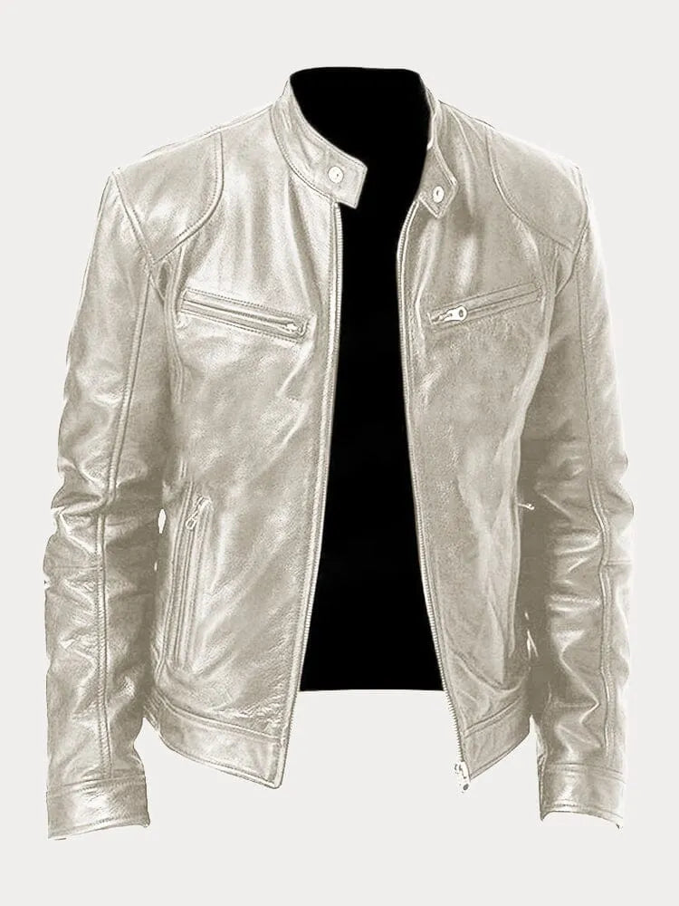 Elijah | Menâ€™s Classic Zip-Up Moto Style Jacket
