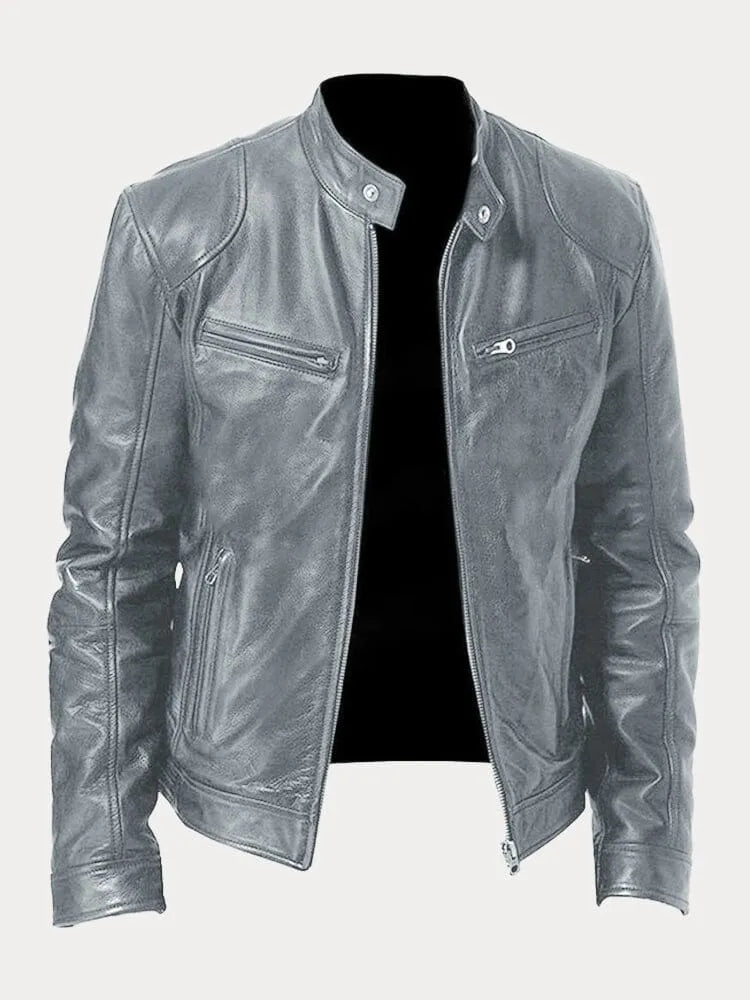 Elijah | Menâ€™s Classic Zip-Up Moto Style Jacket