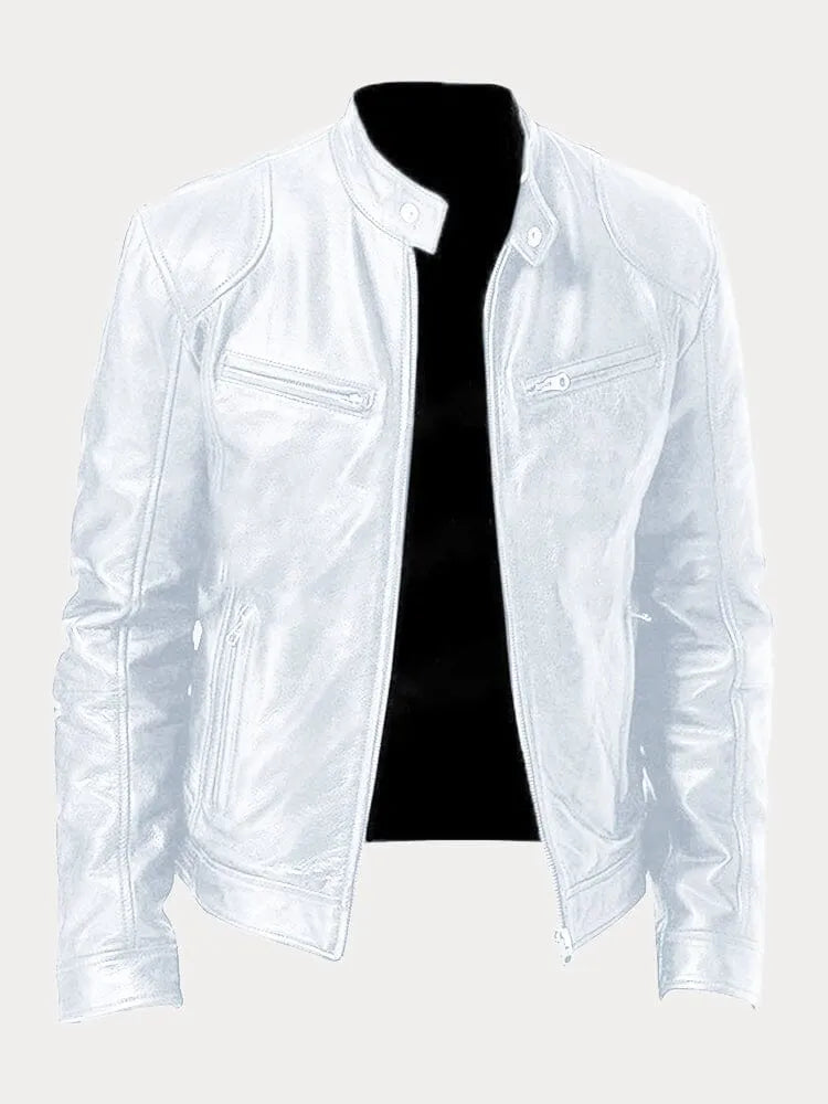 Elijah | Menâ€™s Classic Zip-Up Moto Style Jacket