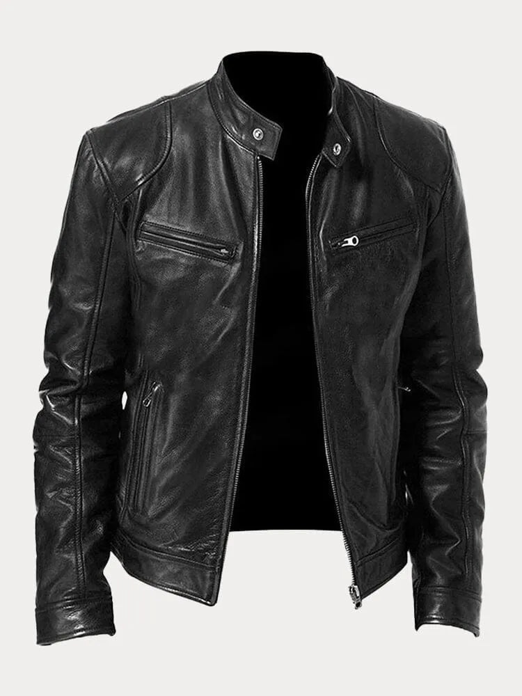 Elijah | Menâ€™s Classic Zip-Up Moto Style Jacket