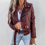 Catherine | Womenâ€™s Classic Zipper Biker Jacket