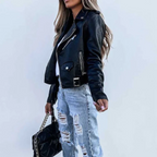 Catherine | Womenâ€™s Classic Zipper Biker Jacket