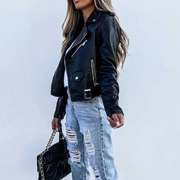 Catherine | Womenâ€™s Classic Zipper Biker Jacket