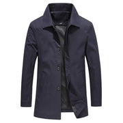 Adam | Men's Casual Slim Fit Long Jacket with Button Closure