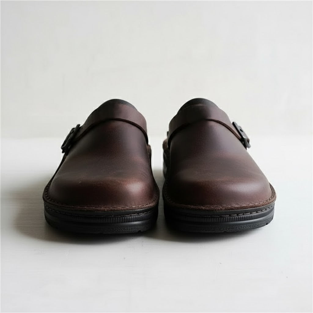 Arthur | Menâ€™s Orthopaedic Leather Slip On Clogs