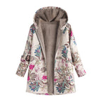 Casey | Womenâ€™s Winter Floral Coat with Hood