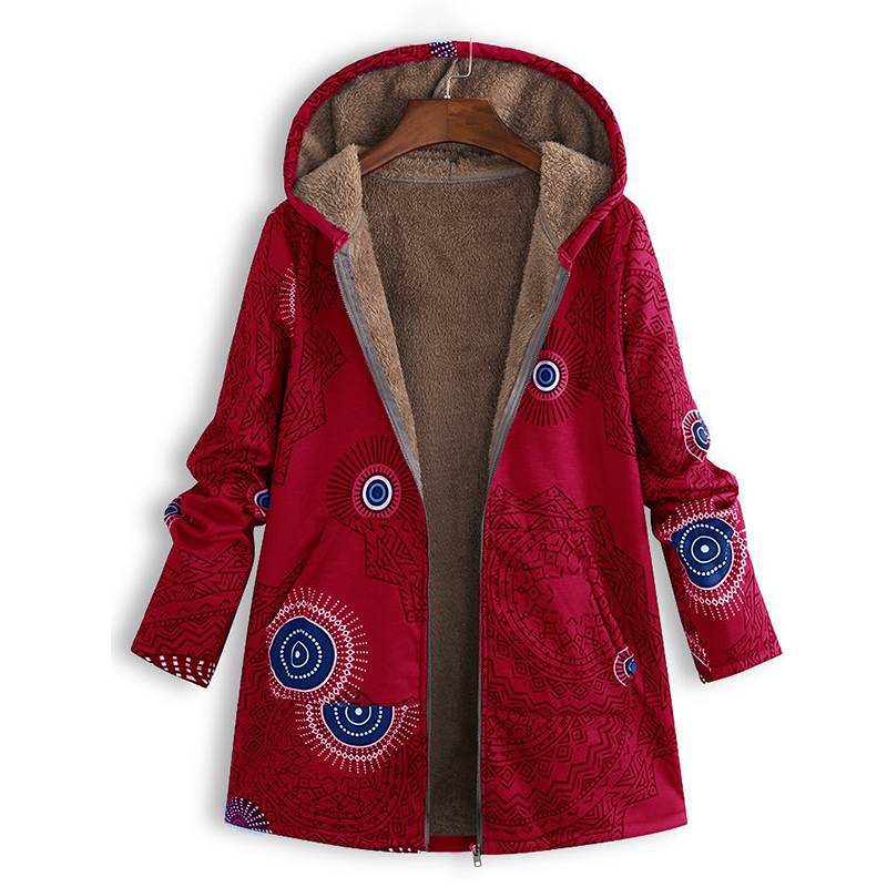 Casey | Womenâ€™s Winter Floral Coat with Hood