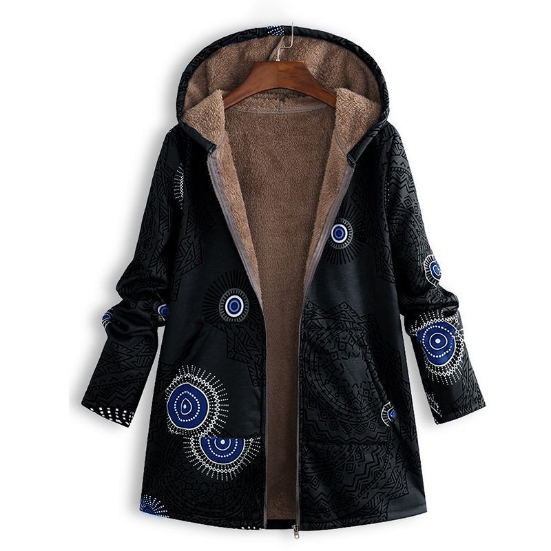 Casey | Womenâ€™s Winter Floral Coat with Hood