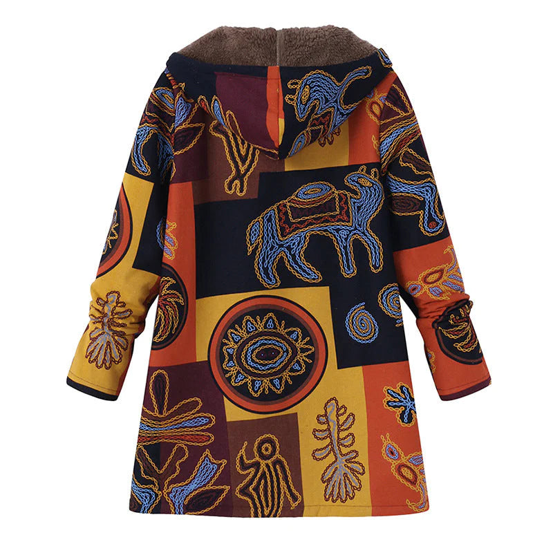 Casey | Womenâ€™s Winter Floral Coat with Hood