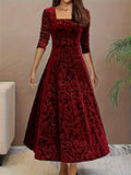 Bethany | Womenâ€™s Graceful Floral Design Midi Dress