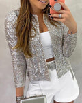 Daisy | Womenâ€™s Sparkling Open Front Sequin Party Blazers