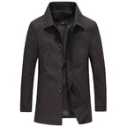 Adam | Men's Casual Slim Fit Long Jacket with Button Closure